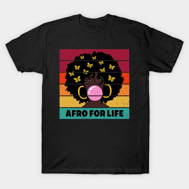 Funny Black History Month African American Pride, Black Girl Melanin Afro Women Retro T-Shirt by 96cazador